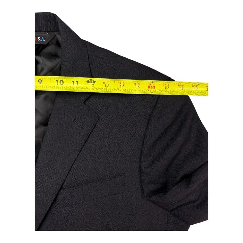 Jack Spade Mens 42 Wool Sport‎ Coat Blazer Black 2 Button Made USA Career Formal
